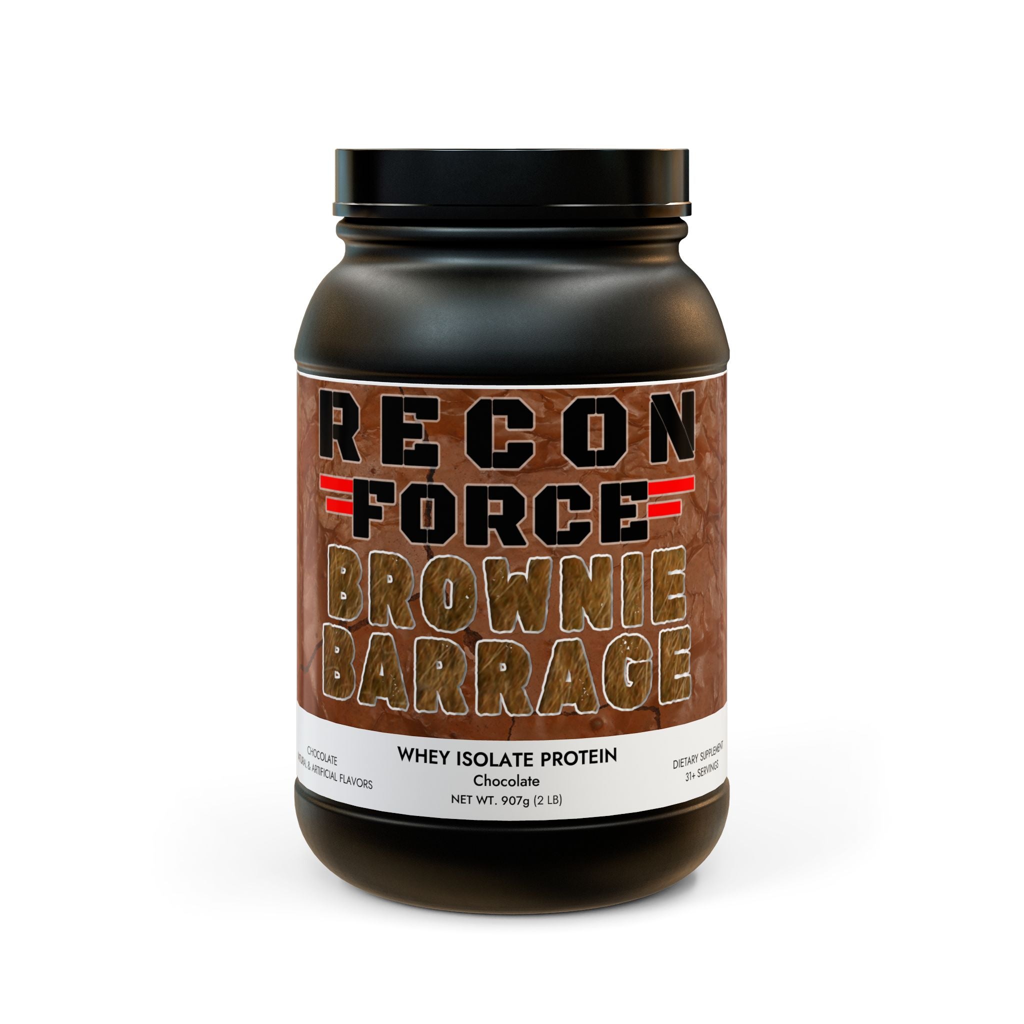 RECON FORCE BROWNIE BARRAGE Whey Isolate Protein Supplement (907g, 2lb)