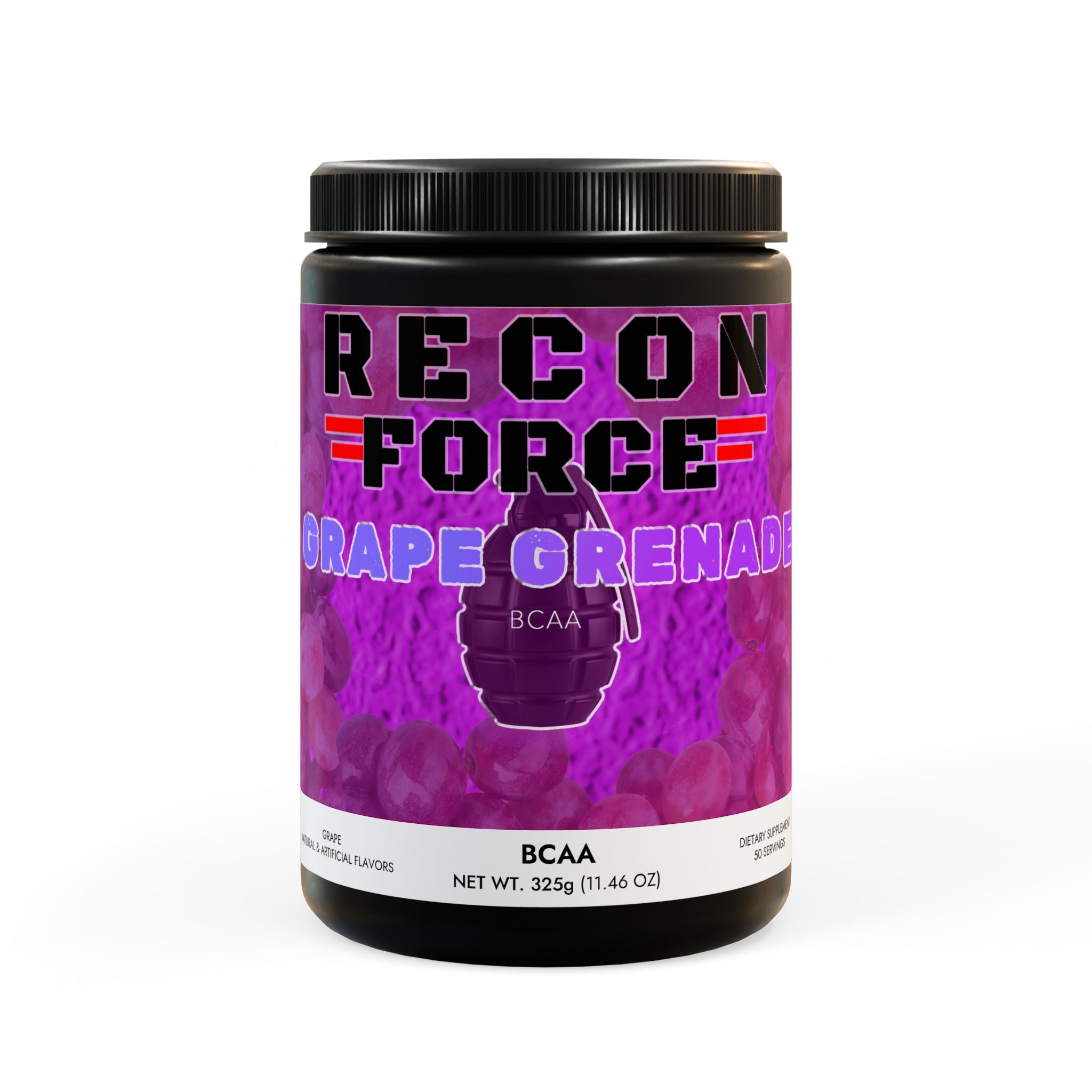RECON FORCE GRAPE GRENADE BCAA Supplement, Grape (325g, 11.46oz, 50 servings)