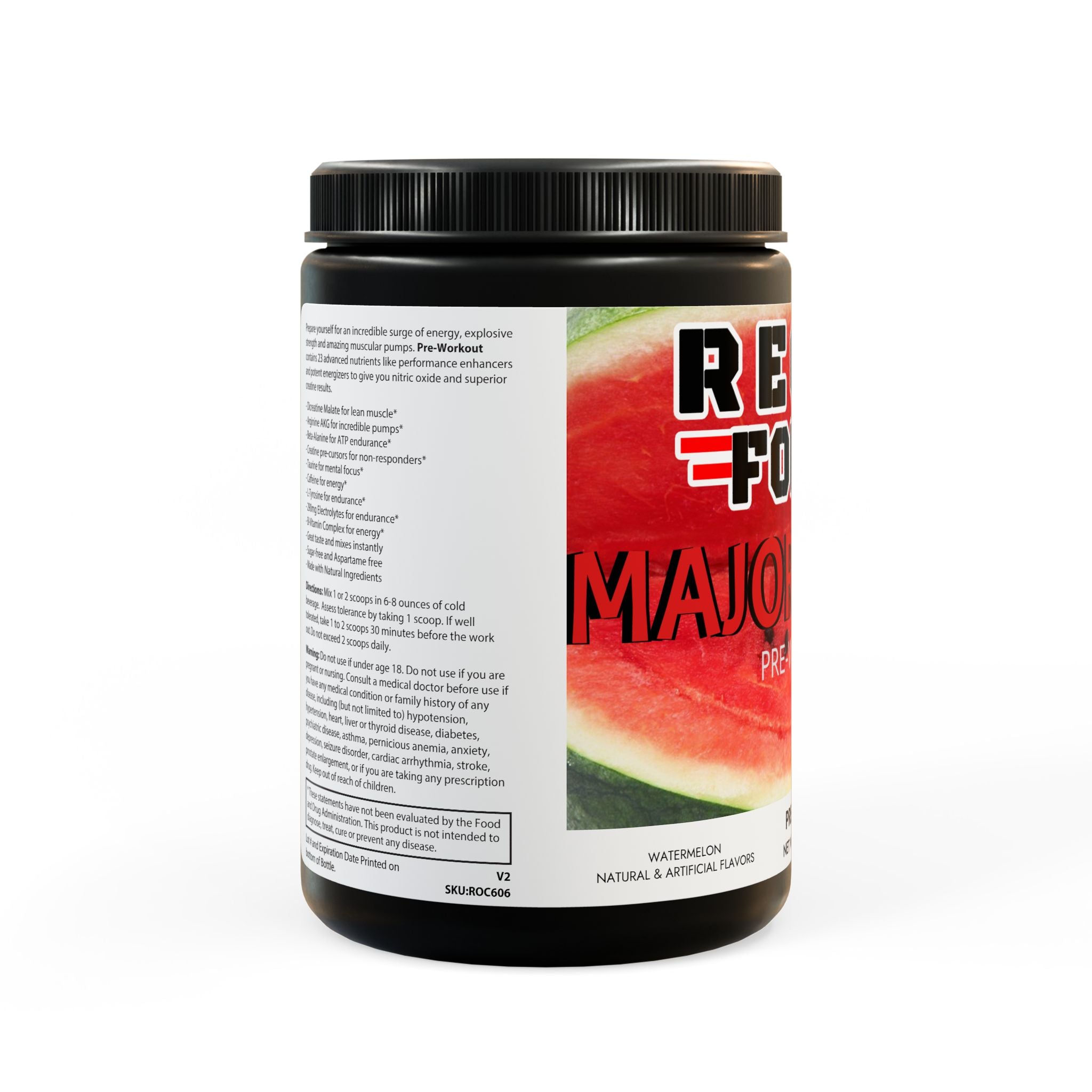 RECON FORCE Major Melon – Pre-Workout, Watermelon (300g, 10.58oz
